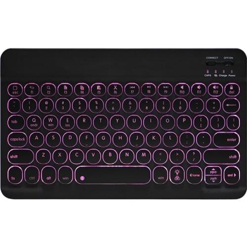 Jelly Comb 7Color Backlit Wireless Bluetooth Keyboard for iOS Android Windows Tablet PC Smartphone Built in Rechargeable Battery