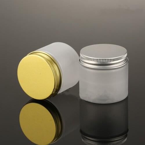 100 X 50ml Frosted White PET Jar with Gold & Silver Lid Face Cream Storage Container