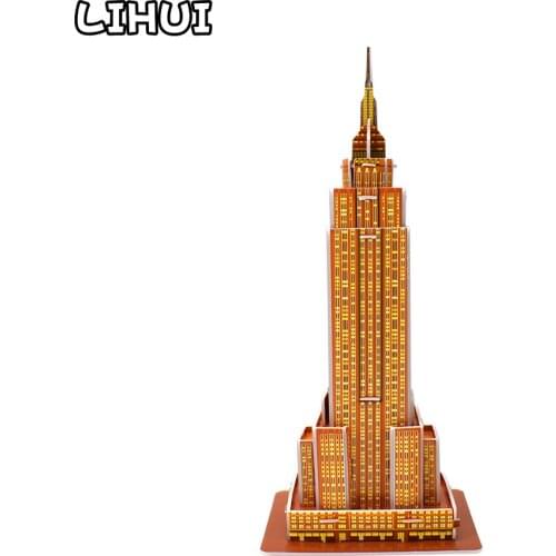 Empire State Building 3D Puzzle Paper Assembled DIY Model Toys for Children World Architecture Jigsaw Educational Toy Kids Gifts