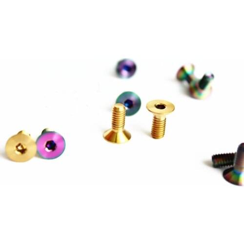 4 PCS M4 x10/14mm GR5 Titanium Countersunk Screw Allen Socket For Bicycle