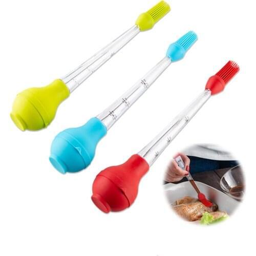 50Pcs Turkey Baster Marinade Injector Needle with BBQ Basting Brush and Cleaning Brush Meat Syringe Kitchen Assessoies Wholesale
