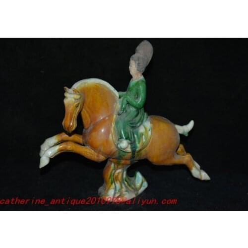 Antique Tang Sancai porcelain pottery statue #4,carved culpture crafts,Decoration,Collection&Adornment,Free shipping