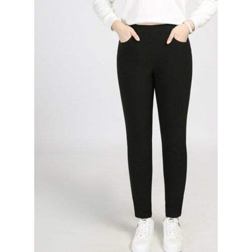 8XL 9XL Women Plus Size Pants Pockets Black Oversize Summer Pants Thin High Waist Elastic Casual Women Long Trousers TA4295