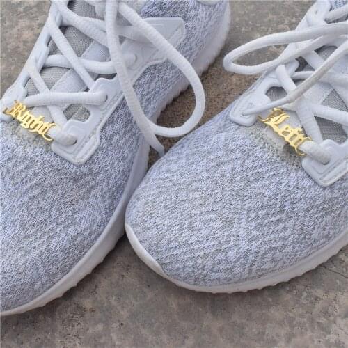 Gothic Shoe Tag Baby Girl Shoelace Buckle Old English Letters Gold Buckie Shoe-buckle Accessories Punk Jewelry Babygirl Jewelry