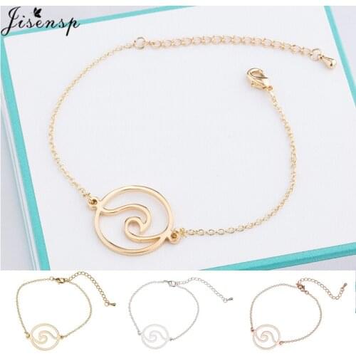 Jisensp Simple Creative Wave Bracelets Stainless Steel Bohemian Nautical Surfing Bracelet Bangle Fashion Jewelry for Women Girls