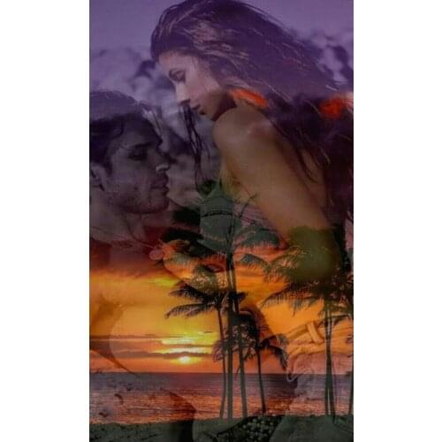 JMINE Div 5D Love Loveer Sunset Beach kiss naked woman Full Diamond Painting kits art Portrait 3D paint by diamonds