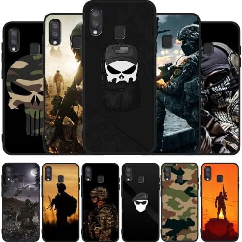 Camo military Army Black TPU Phone Case For Samsung Galaxy A71 A51 A41 A31 A20E A10 A20 A40 A50 A70 M30S M20 A7 A8 A9 2018
