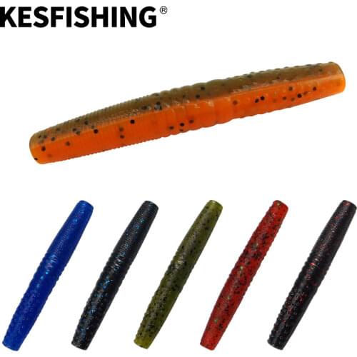 KESFISHING Worm Lures Soft Bait Plastic Lures Finesse Worm 65mm 4g Carp Fishing Jigging Lure Fishing Tackle