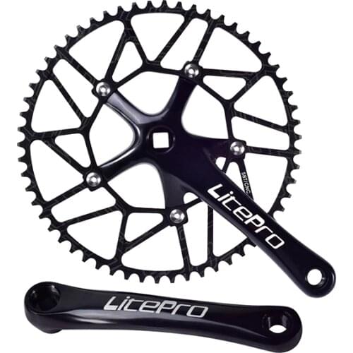 Litepro folding bicycle chain wheel 130bcd 48/50/52 t / 54/56/58 t black silver red hollow chainring 9/10/11 speed single chian