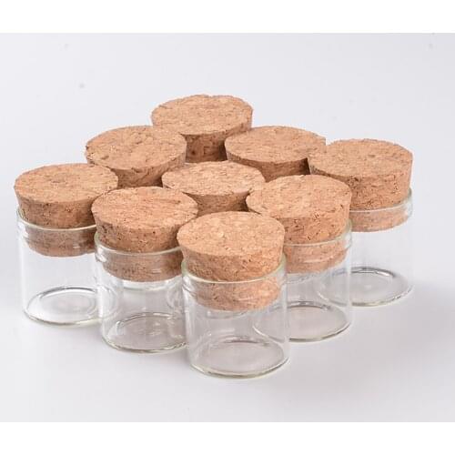 5ml Small Glass Vials Jars Bottle With Corks Stopper Empty Glass Transparent Clear Mason Jars Bottles Wedding Gift 100pcs
