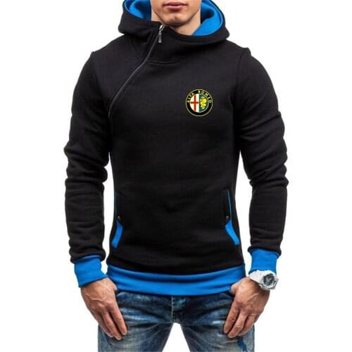 Alfa Romeo logo 2020 Side Zipper Hoodies Men Cotton Sweatshirt Spring Print Sportswear Pullover Tracksuit Hip Hop Streetwearr