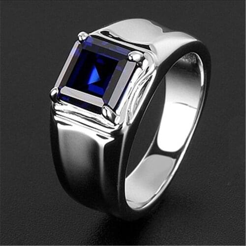 Mens and Womens Ring Silver Color Jewelry with Cubic Zirconia Gem Open Ring for Wedding Engagement Party Decoration Jewelry