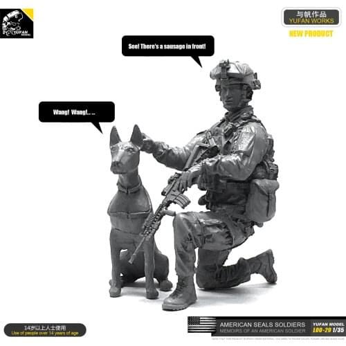1/35 Resin Kits Figure US Marine Corps and Dog Resin Soldiers Sefl-assembled LOO-29
