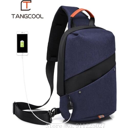 Xiaomi New Chest Bag Mens Messenger Bag USB Charging Trend Casual Breathable Shoulder Bag Male Chest Pocket