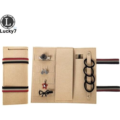 Newest Jewelry Roll Bag Portable Carring Case Felt Velvet Organizer Multi Functional Necklace Rings Earrings Storage Box