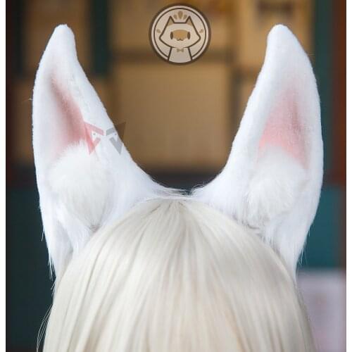New Arknights Platinum Cosplay Prop Fox Ears Hairhoop for Anime Game Halloween Costume Accessories Handmade Work