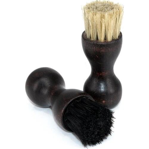 Leather Shoes Supplies Buffing Brush Portable Boot Shoes Brush Wood Handle Home Cleaning Tool 1 PC Mini Hog Bristle Brushes