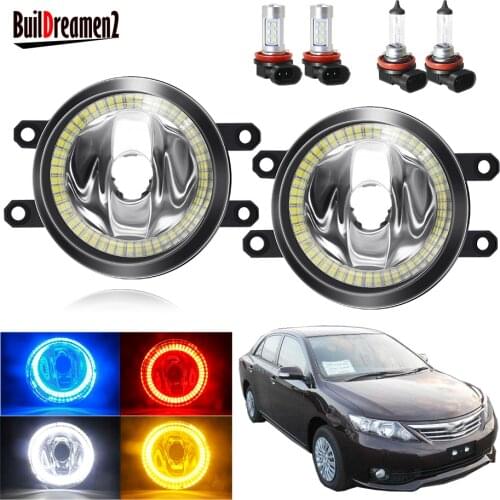 Angel Eye Fog Light Assembly For Toyota Allion 2/ii 2007 2008 2009 2010 Car Front Bumper Fog Light With Halo Ring H11 12V