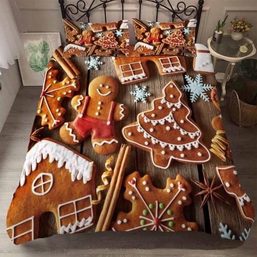 KTLRR 3D Christmas Christmas gift Duvet Cover Set(1PC Duvet Cover,2PC PillowCase),100% superfine fiber Christmas Bedding Sets