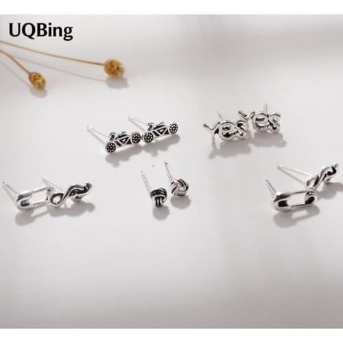 Good Quliaty Jewelry Retro 925 Sterling Silver Stud Earrings Jewelry Pendientes Brincos Fashion Jewelry