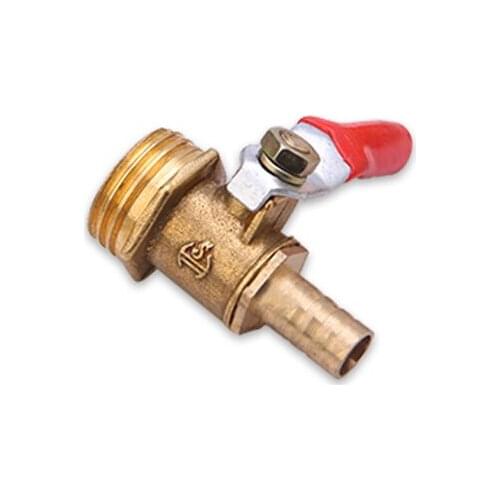 6/8/10/12mm Hose Barb 1/8" 1/4" 3/8" 1/2" Male Thread Brass Ball Valve With Red Handle For Water Oil Gas Pipe Fittings