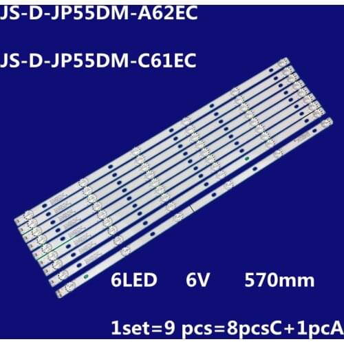 LED Backlight 6 lamp for 55"TV 55DM1000 JS-D-JP55DM-061EC A C A62EC C61EC 55DM1000/300MA-1BIN/FHD ABIN