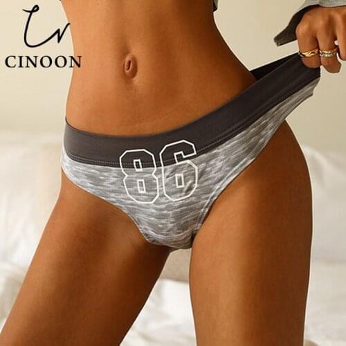 CINOON Fashion Cotton Panties Hot Sale G-String Sexy Sport Style Underwear Womens Low-Rise Lingerie Comforrtable Female Thong