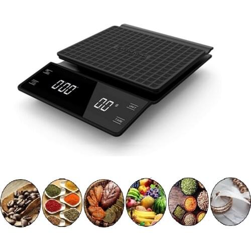 3kg/0.1g Drip Coffee Scale With Timer Portable Electronic Digital Coffee Weight Household Drip Scale Timer LCD Electronic Scale