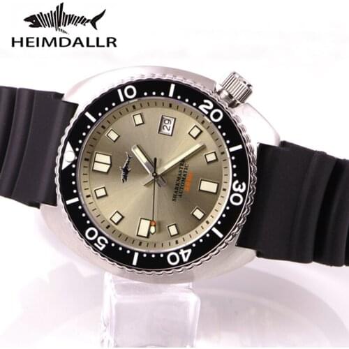 Heimdallr Vintage Automatic Watch Sapphire Glass NH35 Mechanical Wristwatches 30ATM Water Resistant C3 Luminous Dial Rubber Band