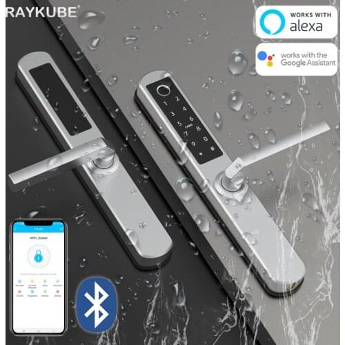 Waterproof Intelligent Door Lock Bluetooth TTlock APP Fingerprint Password 13.56mhz IC Card Key 304 Stainless Steel Silver DQ03