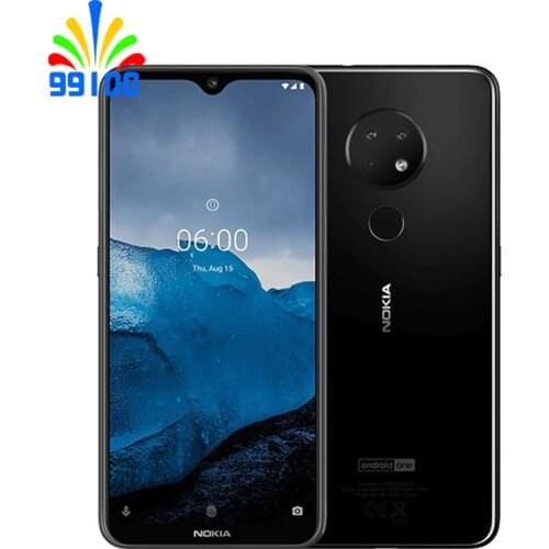 Unlocked Original Nokia 6.2 Qualcomm636 single SIM 6.3inch Screen 4GB+64GB 16.0MP+8MP+5MP 3 Rear Camera Fingerprint