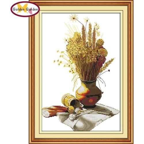 GG Autumn Painting Chinese Counted Cross Stitch Embroidery Needlework Set Joy Sunday 11CT14CT DIY Cross Stitch for Home Decor
