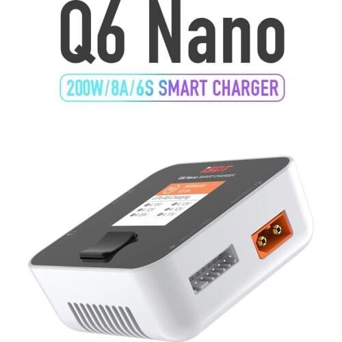 ISDT Q6 Nano BattGo 200W 2-6S Switching Power Battery Balance Charger Smart Digital Charger Parallel Charging Board for RC Drone