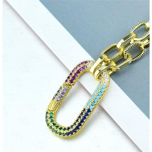 Women Fashion 24 Kinds AAA Zircon Geometric Shape Pendant Necklace Jewelry Can Open Chunky Chain Necklace for Party Gift