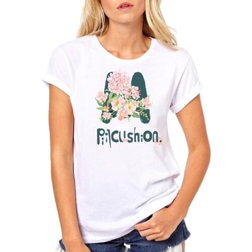 Womens Casual T-Shirt 2021 New Summer Fashion Couple Short Sleeve Top Flowers Print Simple Comfortable T-Shirt for Female