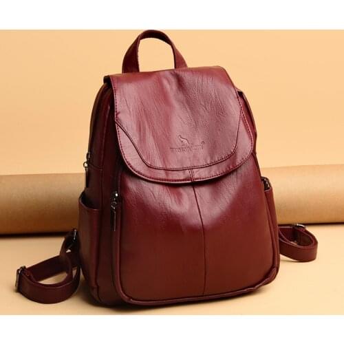 Women Backpack Designer High Quality Leather School Bags for Women 2021 Multifunction Large Capacity Travel Backpacks