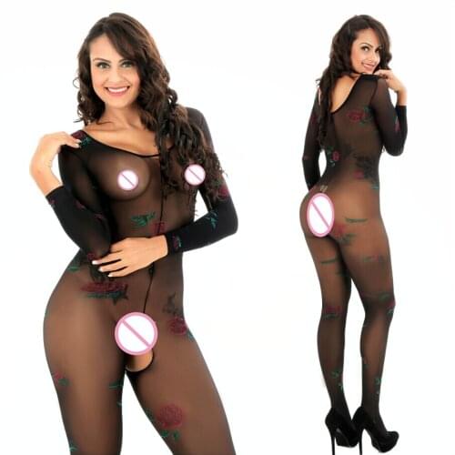 Sexy Lingerie Hot Erotic Fishnet Bodystocking Bodysuits Costumes For Women Open Crotch Catsuit Teddies Babydolls Underwear