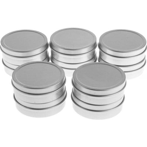 10Pieces 60ml Round Aluminum Cosmetics Cream Empty Lip Balm Containers Jars Tin