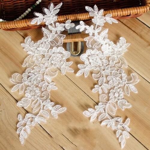 10Pieces Embroidery Lace Appliques New Style Hot Sale African French Lace Fabric Decals Lace Accessories Lace Applique