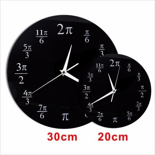 1Piece (2 Sizes)Math Major Clocks The Pi Wall Clock Pop Quiz Geeky Home Decor for Math Enthusiasts Wall Watch Duvar Saat