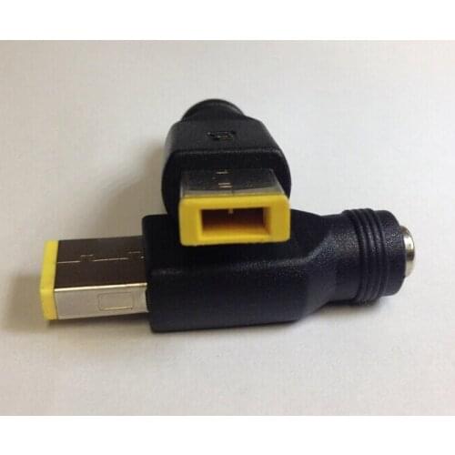 200pcs DC 5.5x2.1mm Female to Square Yellow Tip with Pin Connector For Lenovo ThinkPad X1Carbon
