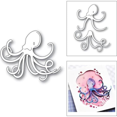 Ocean Animal Octopus Under The Sea 2021 New Metal Die Cuts for Diy Greeting Card Making Decorative Stamps Scrapbooking Stencils