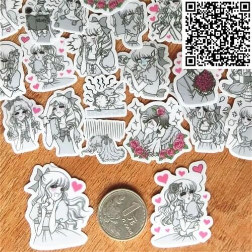 40 Pcs Hand-drawn girl Notebook Stickers Small Size Cartoon Scrapbooking Decorative Korean Style Sticker For Laptop Children