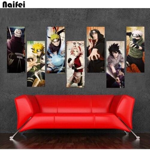 7 Pcs/Set Japanese Anime Full Square Round 5d Diamond Embroidery DIY Diamond Painting Cross Stitch Mosaic Wall Art Home Decor