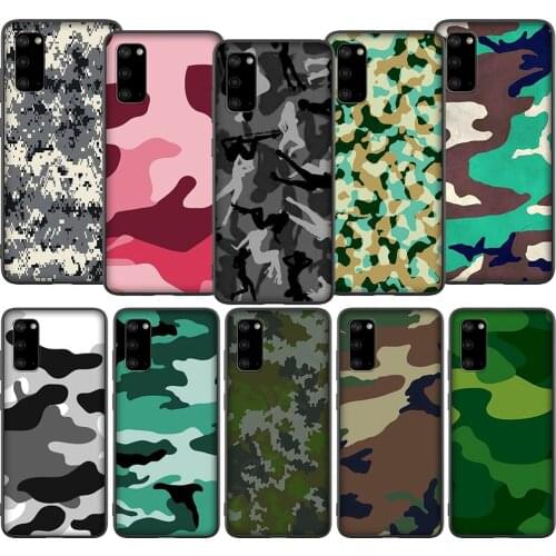 T16 Army Green Camouflage Case for Samsung A01 A10 A11 A20 A20E A21 A30 A40 A41 A50 A51 A60 A70 A71 A81 A91 M10 M20 M30