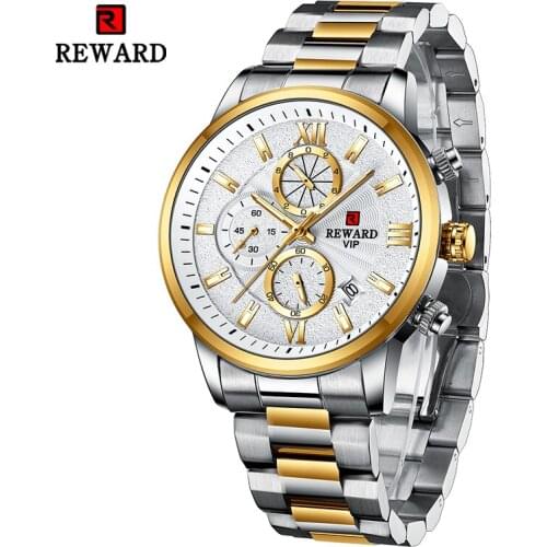 New Reward Fashion Quartz Mens Watch Business Male Clock Date Wristwatch Chronograph Sport Wrist Watch for Men Relogio Masculino