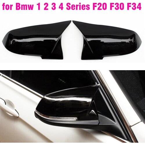 Rearview Mirror Covers for Bmw 1 2 3 4 Series F20 F21 F87 M2 F23 F30 F36 X1 E84 Rear-View Carbon Fiber Gloss Black