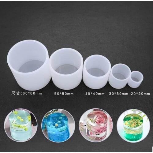 Cylindrical Candle Mould Handmade Silicone Wax Modeling Small Craft Flower Planter Concrete Cement Clay Molds