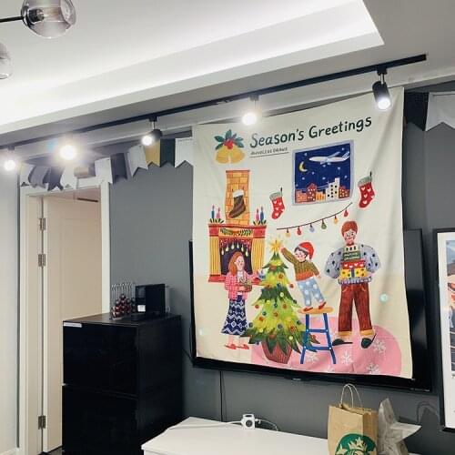 Background Home Living Room Decor Tapestry Wall Hanging Christmas Printed Functional Bach Towel Picnic Clothes Chic Valance