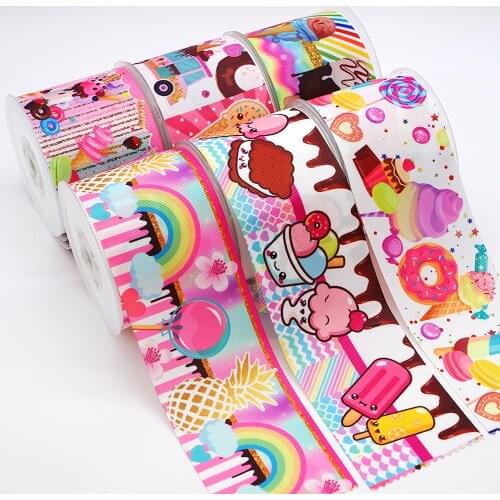DIY Cartoon Dessert Printed Grosgrain Ribbon For Craft Supplies Sewing Accessories 5 Yards, Planar Resins Mold 10 Pieces. 46153